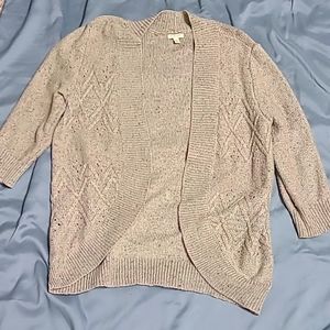 Ladies open front sweater, light brown